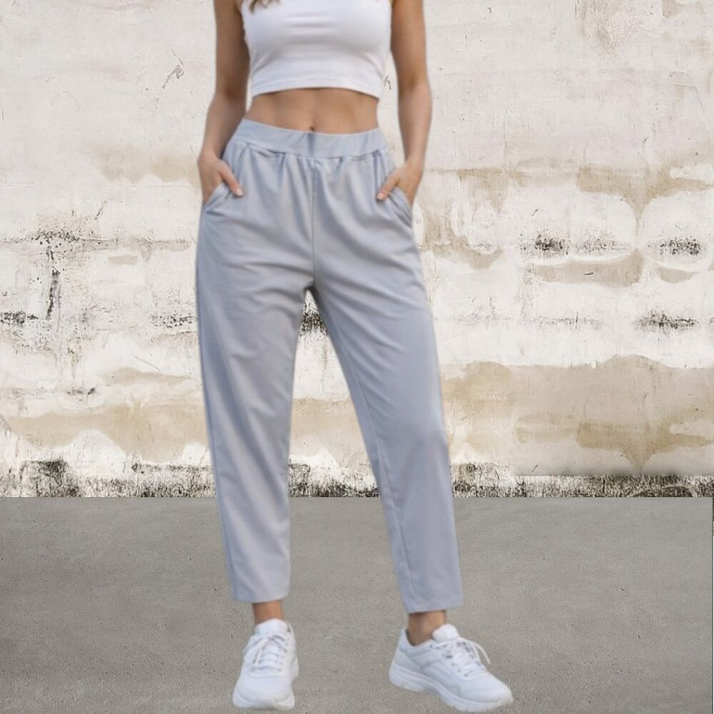 Alphalete Beige Track Pants with Tapered Fit